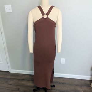 Lea & Viola Boho Brown Midi Dress Size Medium